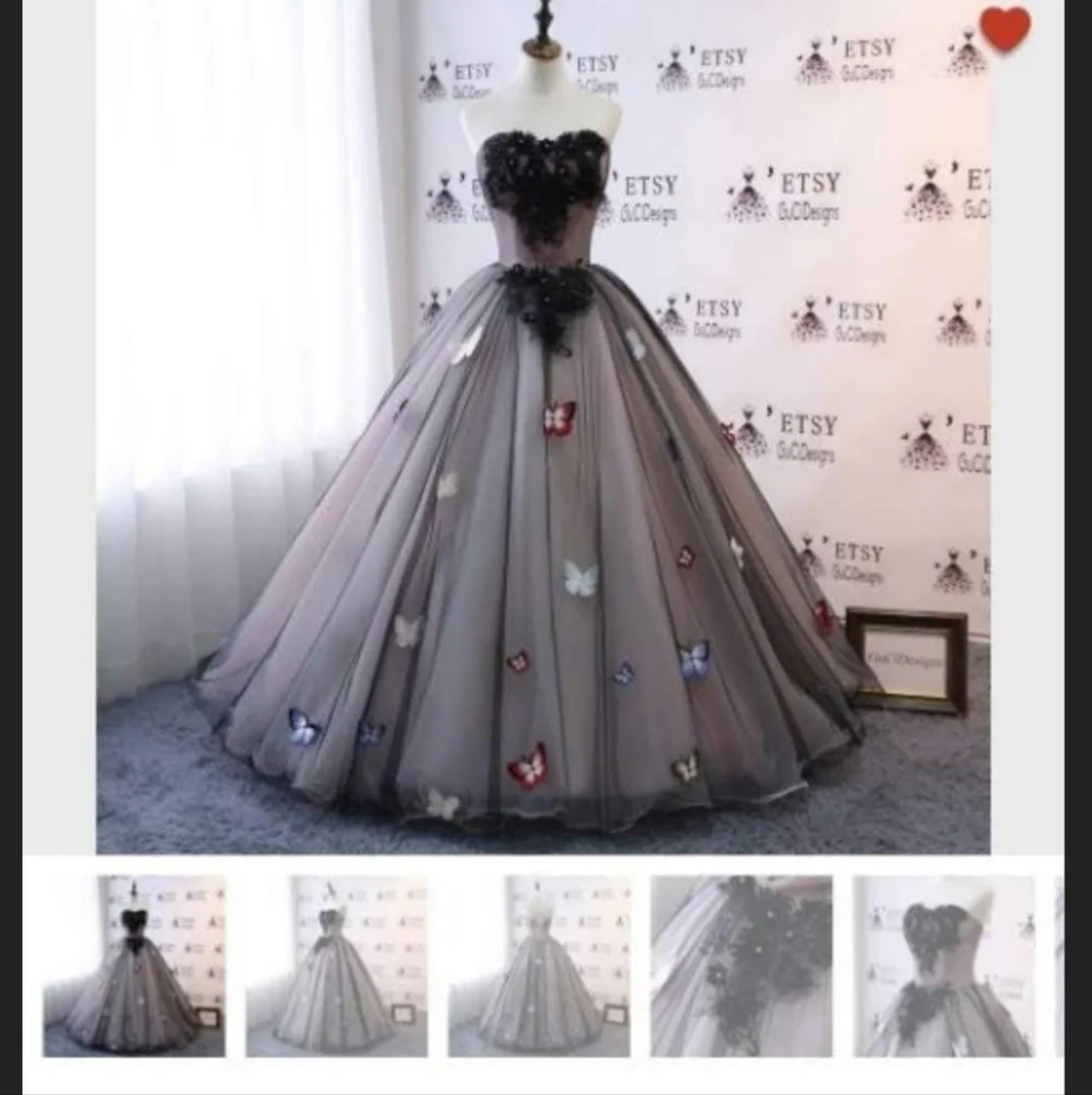 Beautiful Black Evening dress lace and tulle - Picture 2 of 3